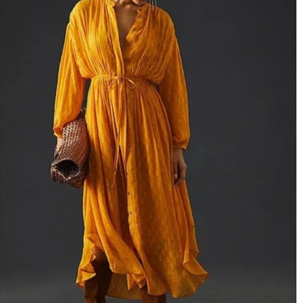 By Anthropologie Allene Shimmer Maxi Dress